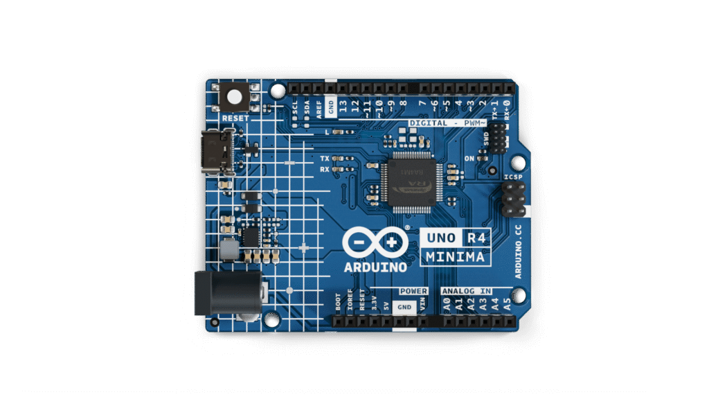 نمای رسمی برد Arduino UNO R4 Minima