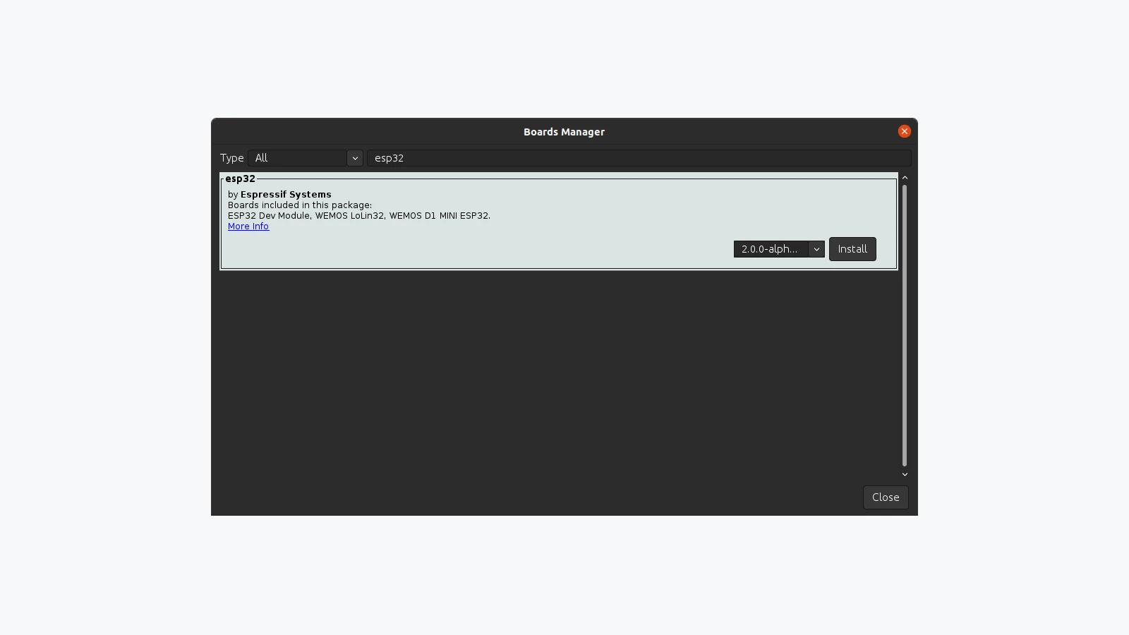 نصب بسته ESP32 by Espressif Systems در Arduino IDE